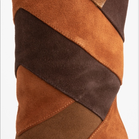 Patchwork Leather Knee High Boots - Picture 2 of 6